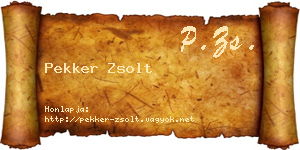 Pekker Zsolt névjegykártya